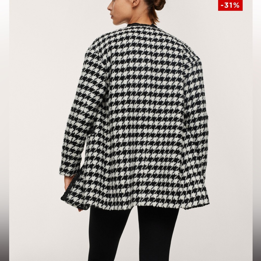Mango Houndstooth Jacket Blazer - image 4